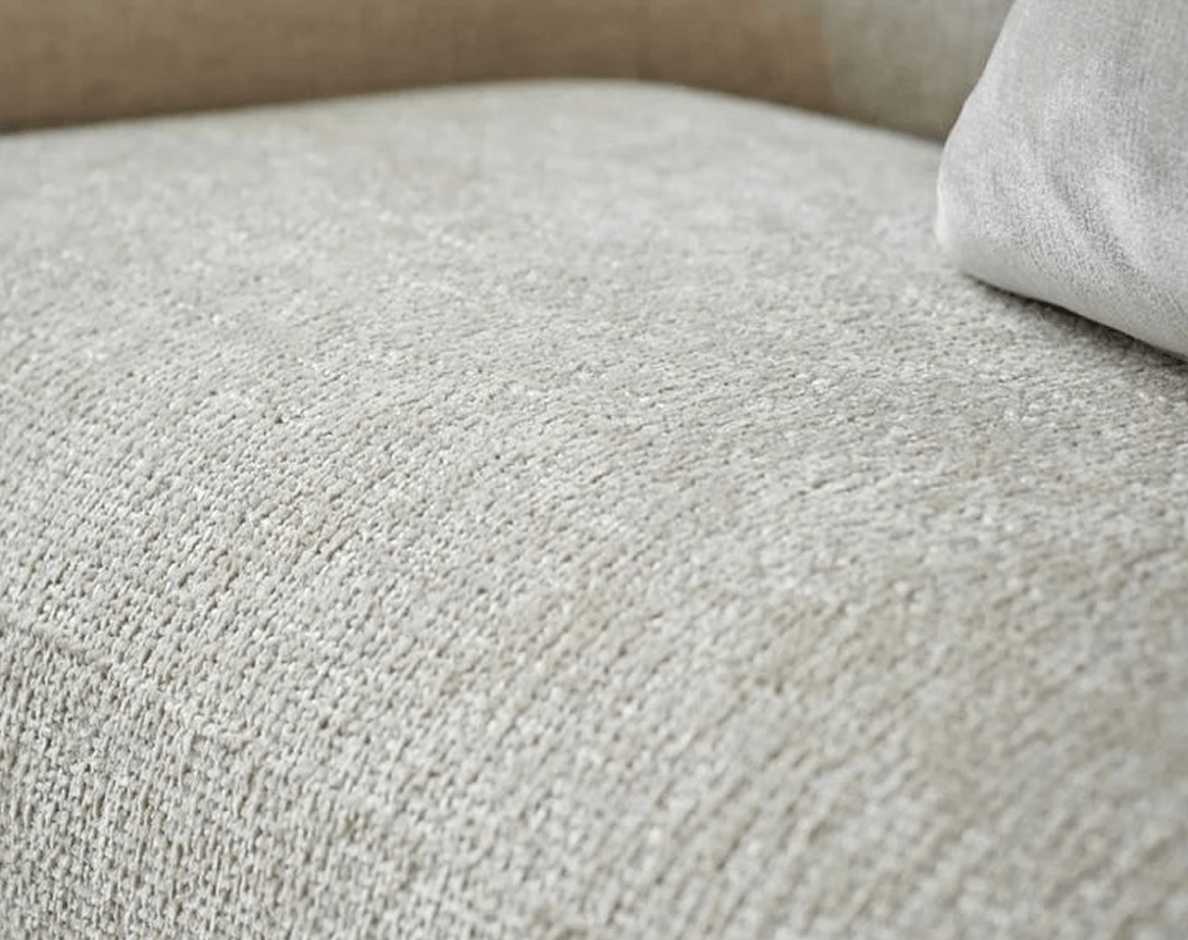 Close-up of a light fabric sofa
