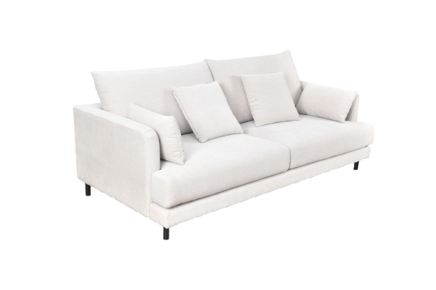 White three-seater sofa