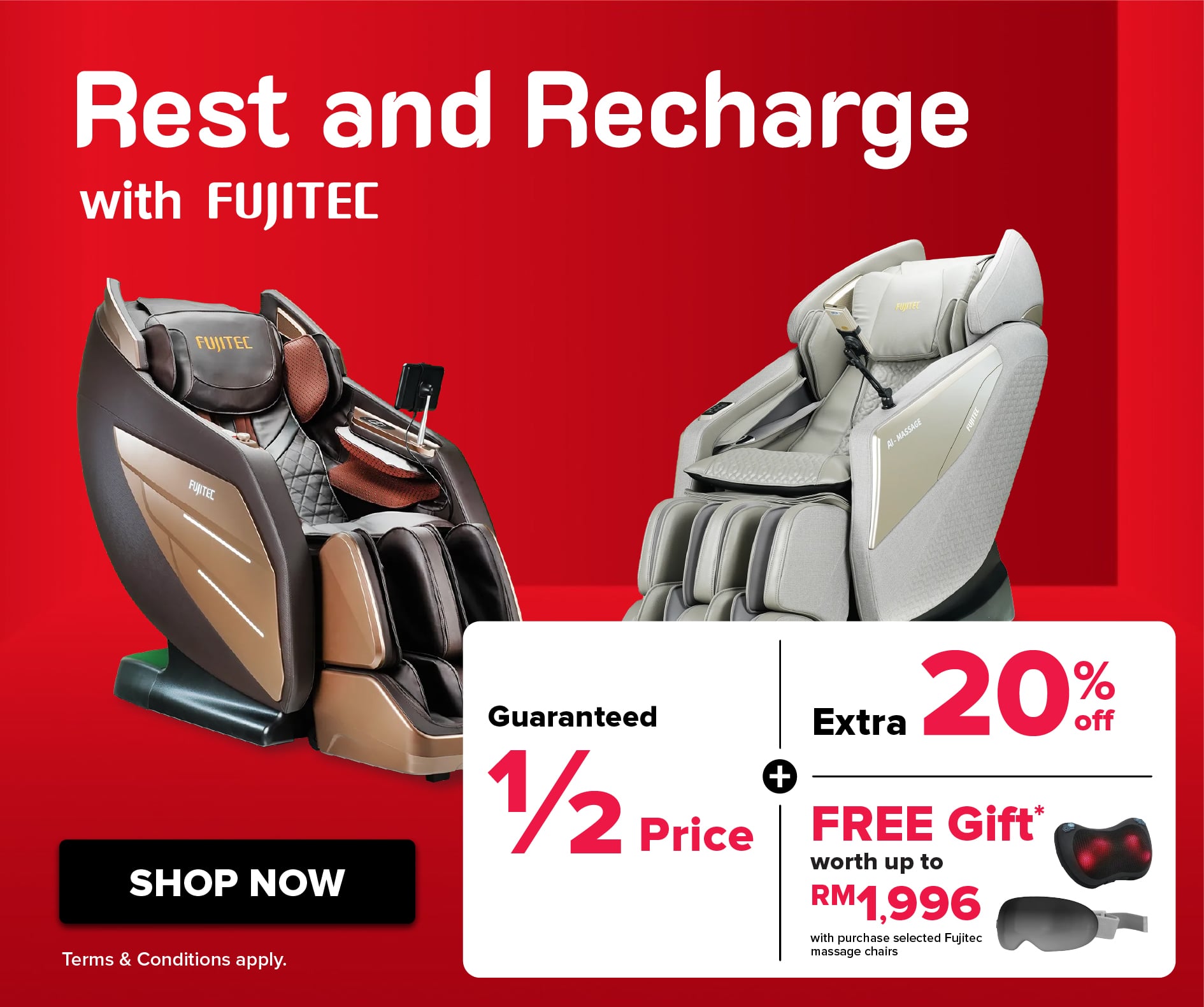 Fujitec Rest & Recharge 10.10 Double Deals Sale