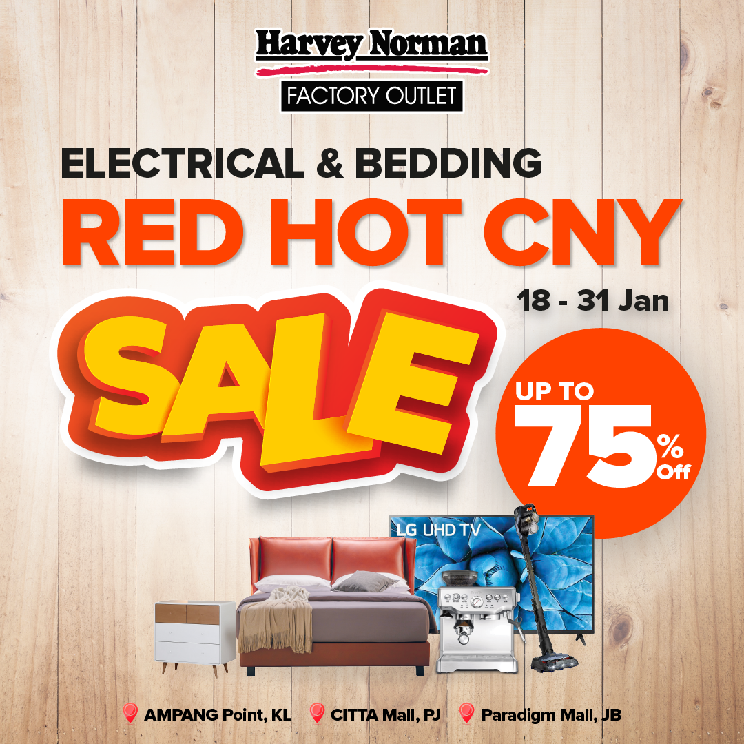 Factory Outlet Electrical & Bedding Red Hot CNY Sale Harvey Norman
