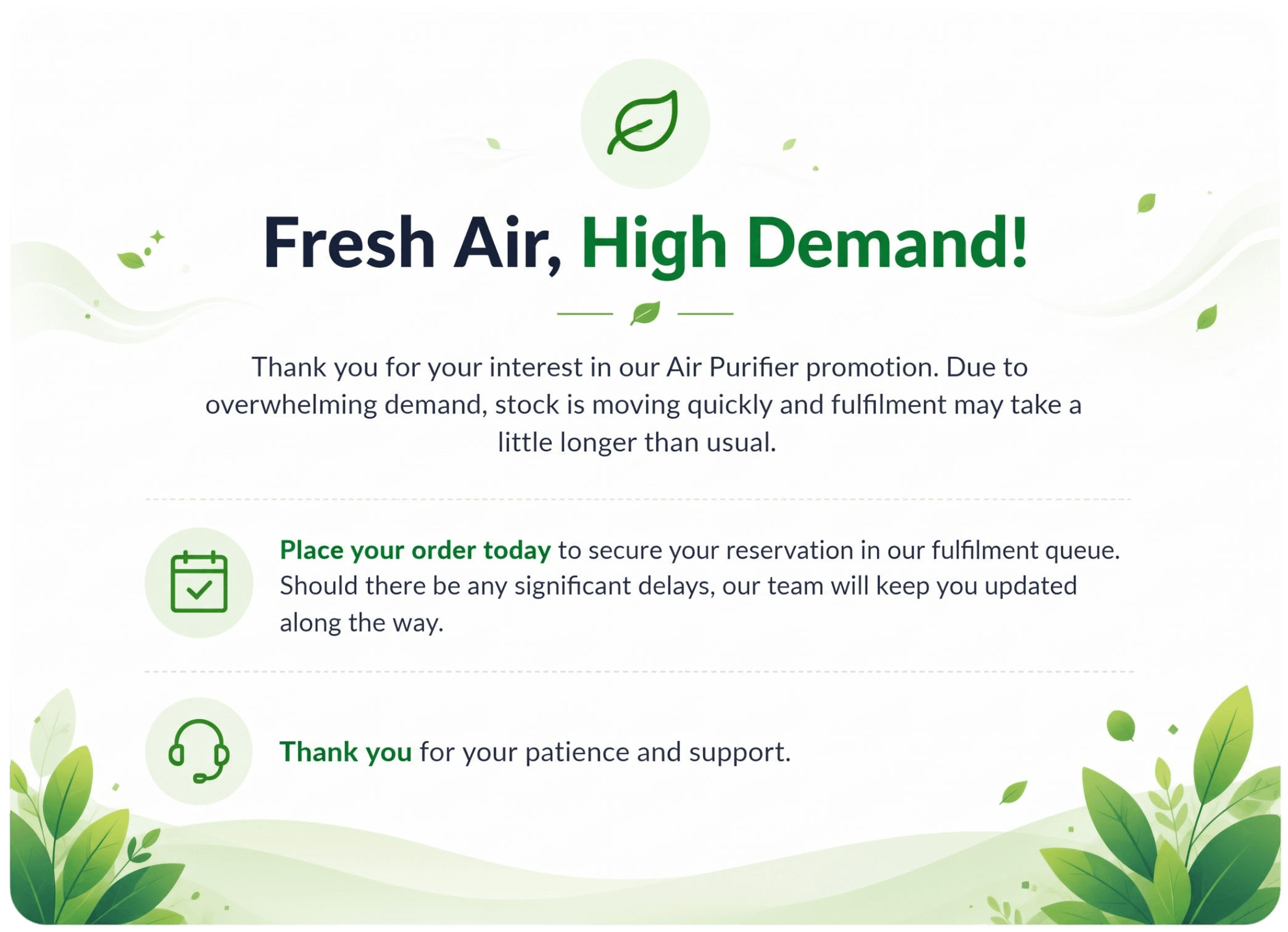 Fresh Air, High Demand Notice