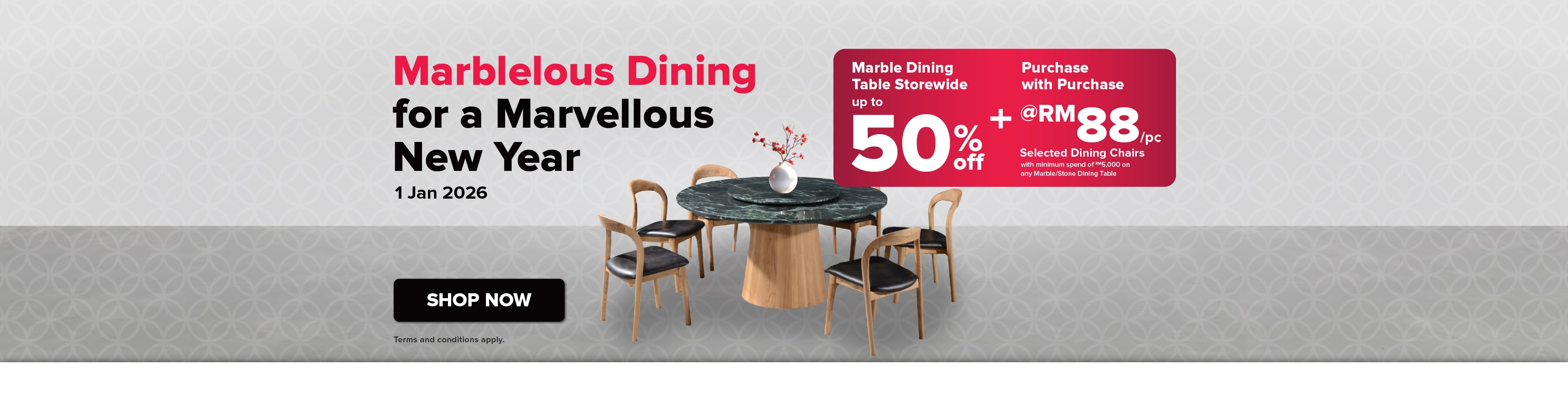 Blackout Marblelous Dining for a Marvellous New Year