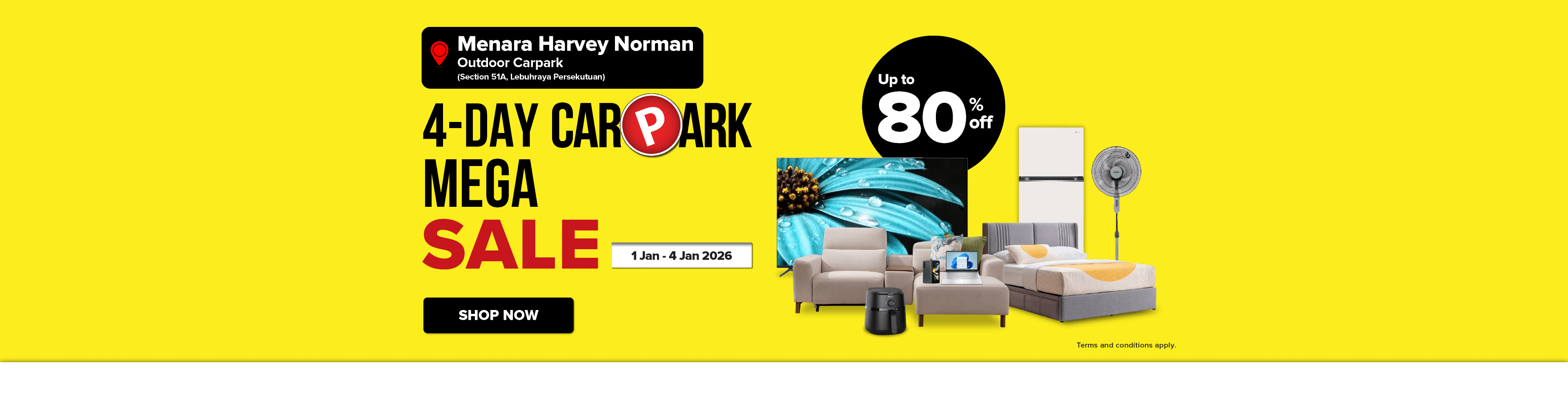 Menara Harvey Norman 4-Day Car Park Sale (1 Jan - 4 Jan 2026)
