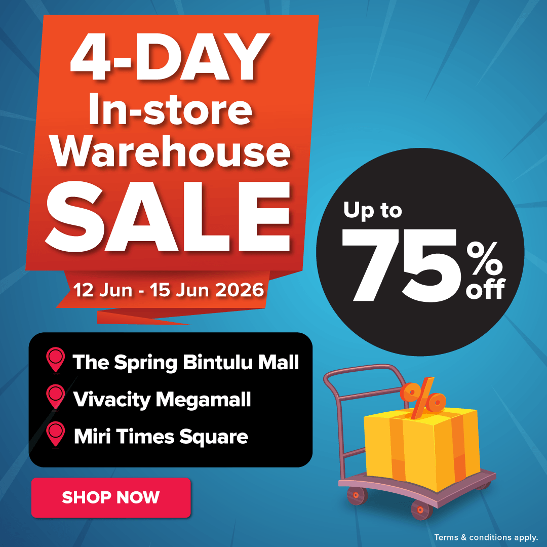 Sarawak 4-Day In-store Warehouse Sale (12 Jun -  15 Jun 2026)
