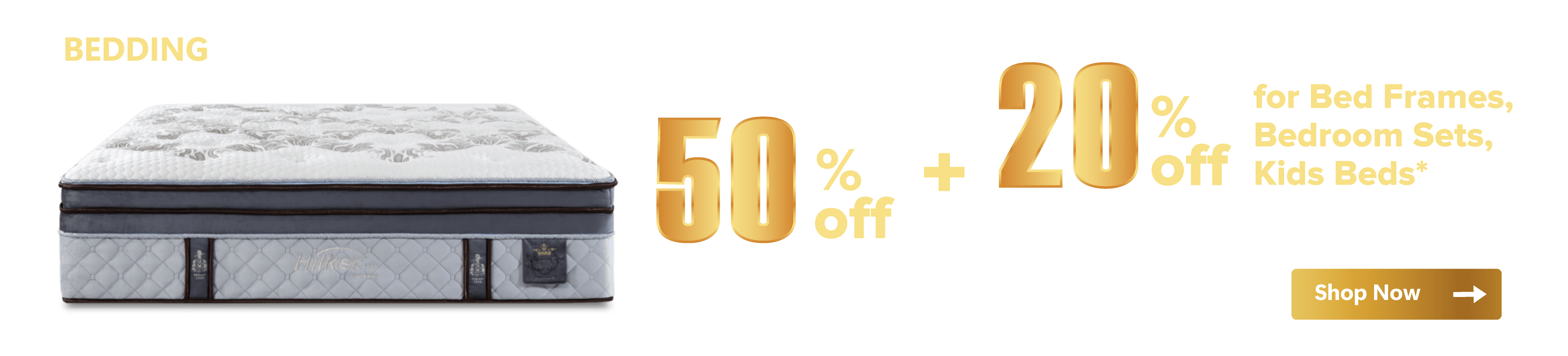 Bedding Mattresses guaranteed 50% off + 20% off for bed frames, bedrrom sets, kids beds