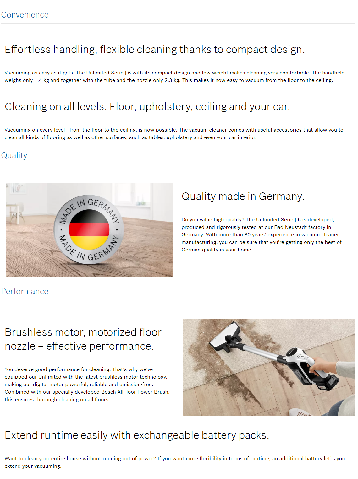 Bosch Serie 6 Rechargeable Vacuum Cleaner Unlimited White Harvey