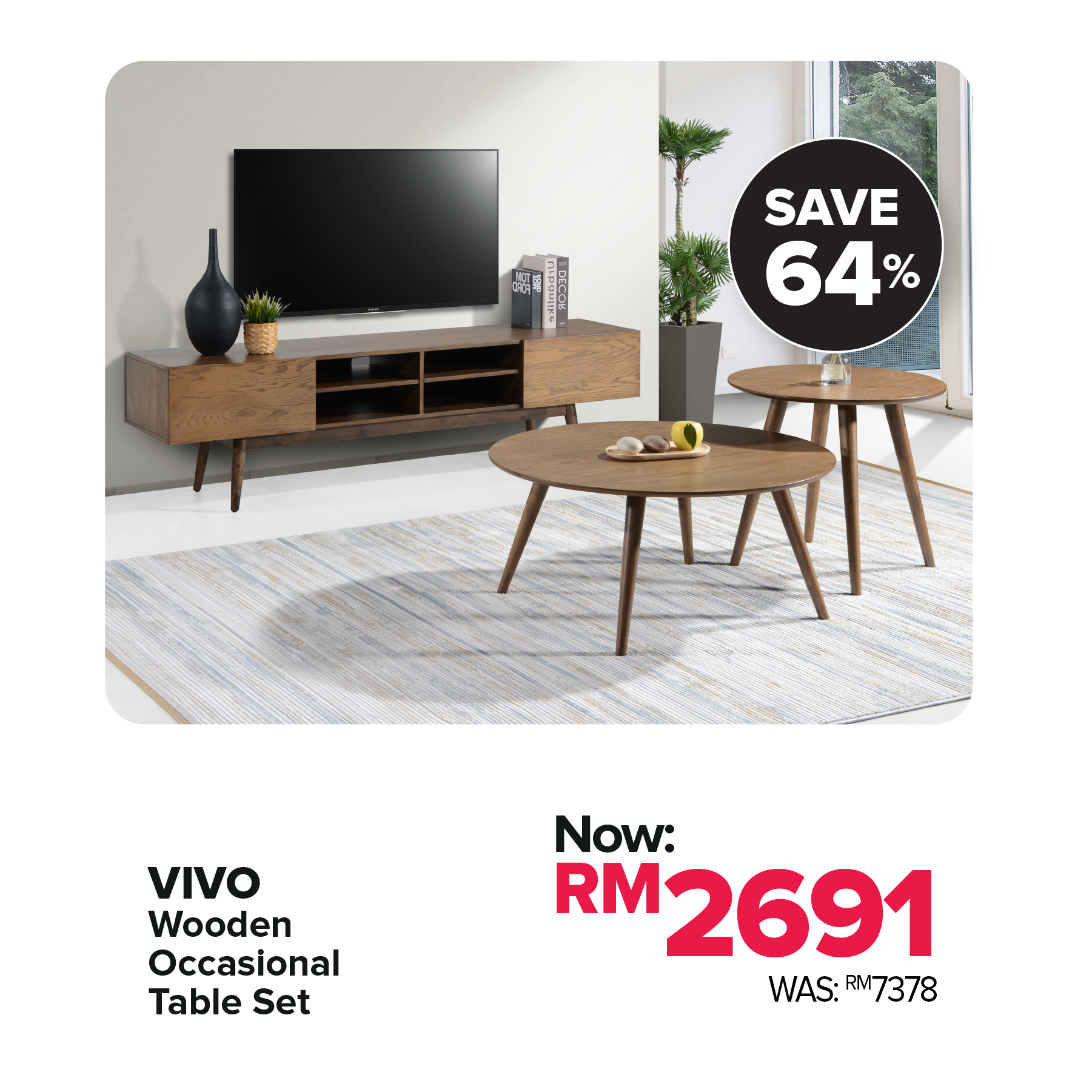 Vivo Wooden Occasional Table Set