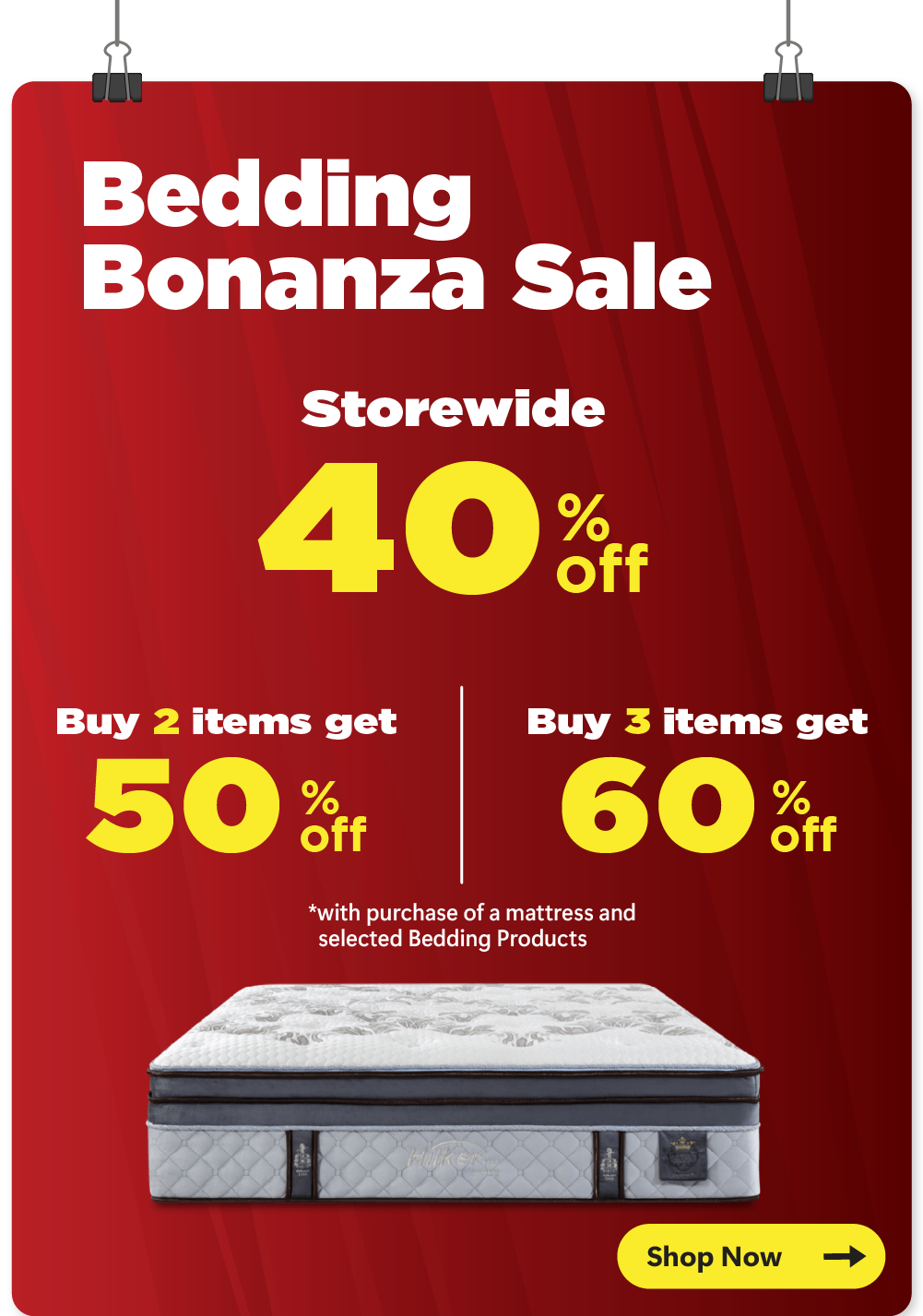 Bedding Storewide 40% off