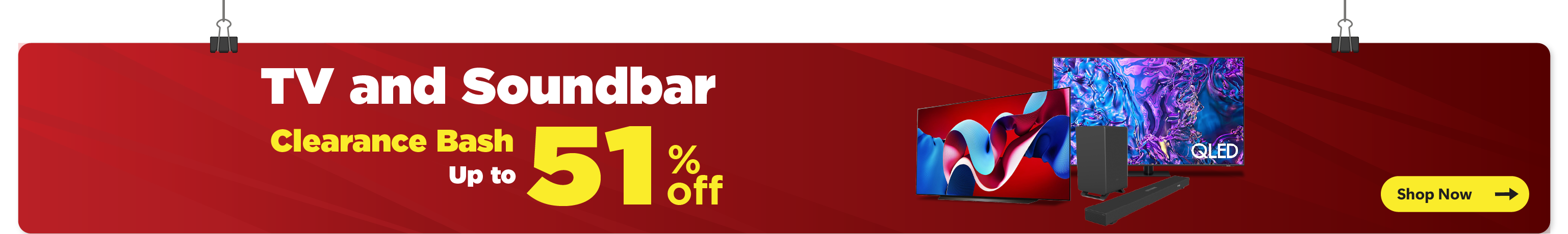 TV and Soundbar Clearance Bash up to 51 % off