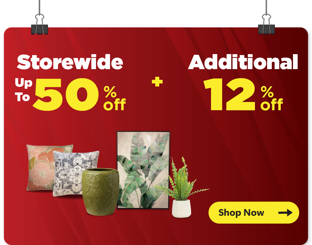 Homeware Storewide Up To 50% off + Additional 12% off