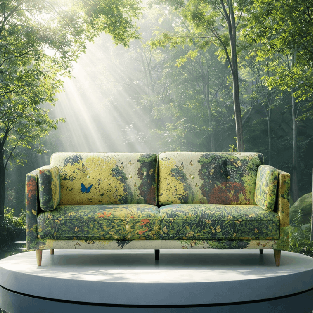 WILLOW 3-Seater Fabric Sofa - The Promised Garden II