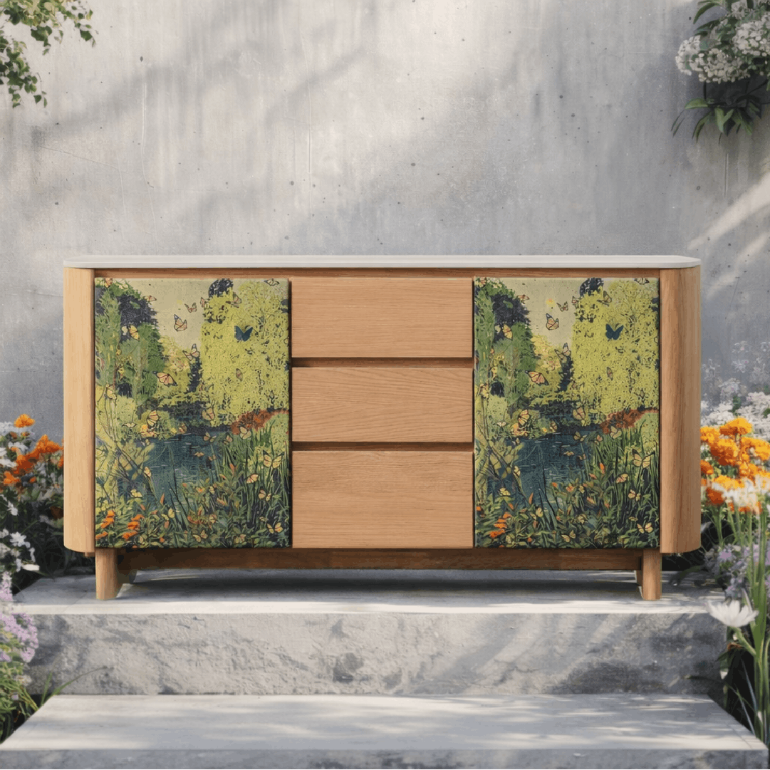 WILLOW Wooden Buffet Cabinet - The Promised Garden II