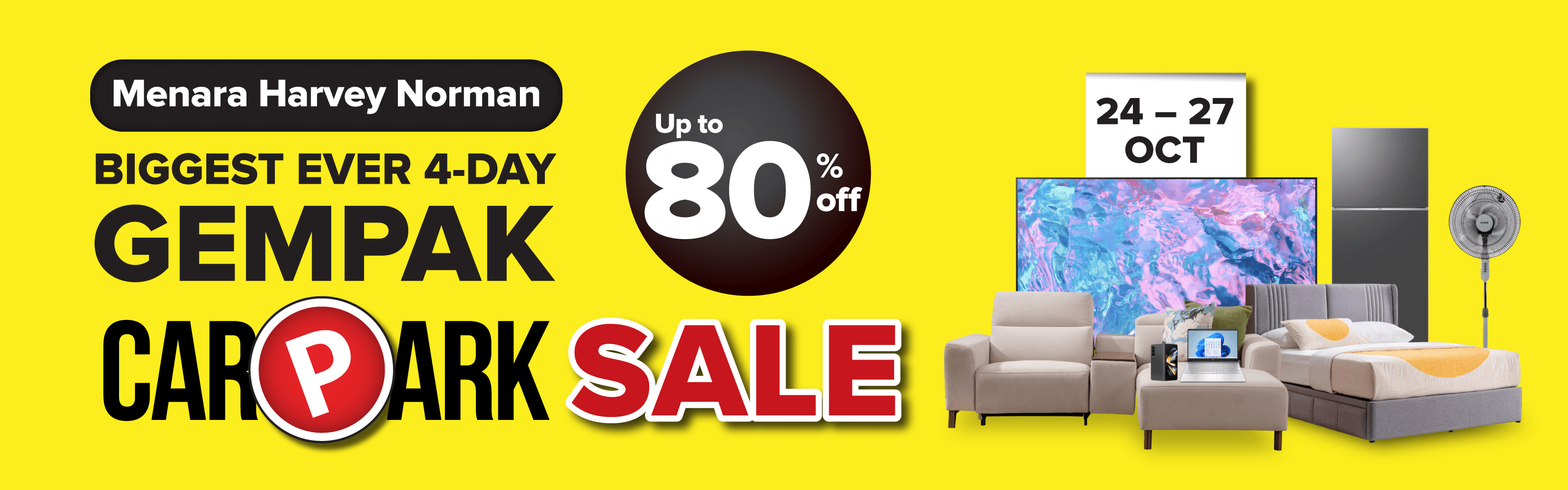 Menara Harvey Norman Gempak Carpark Sale