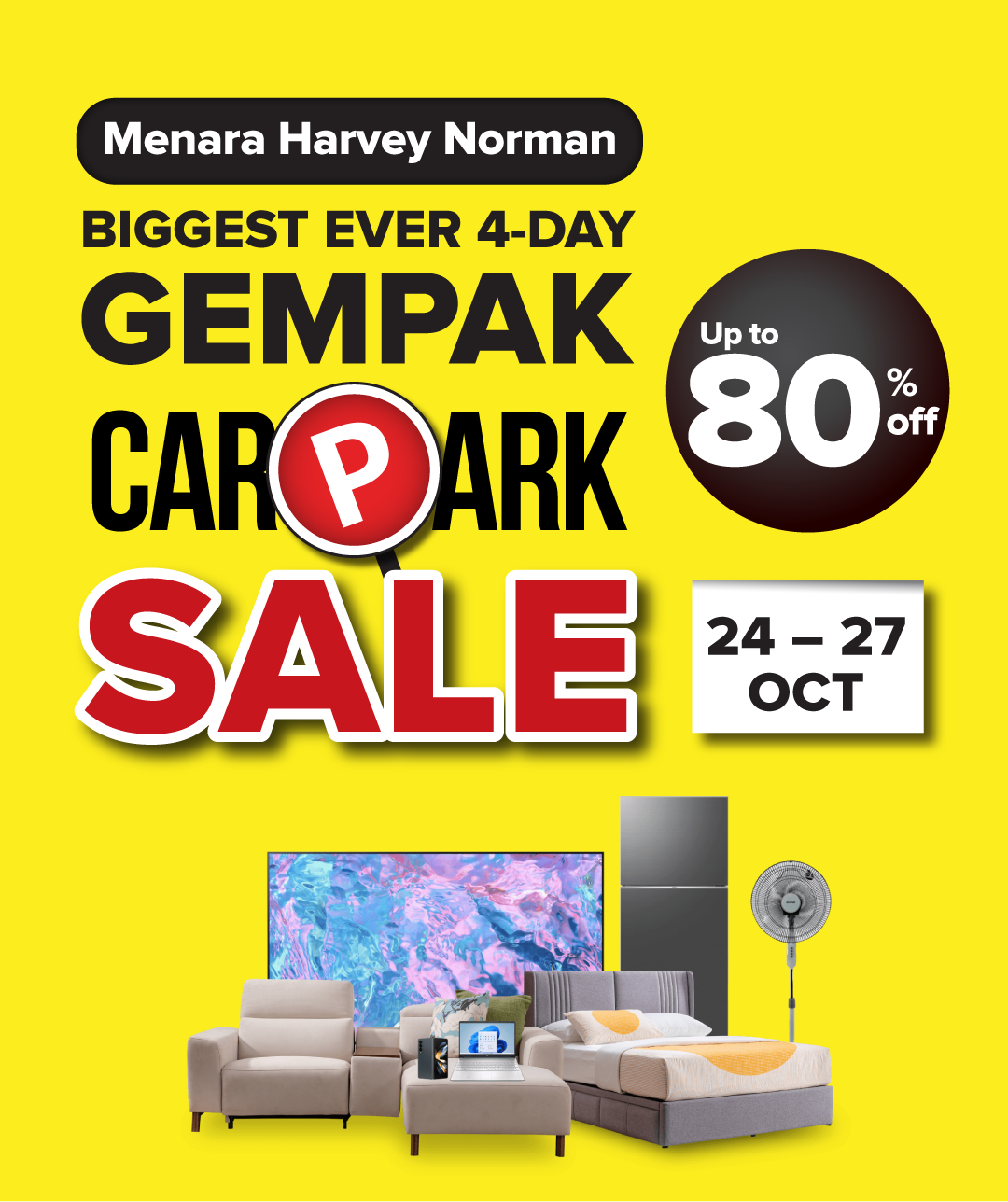 Menara Harvey Norman Gempak Carpark Sale