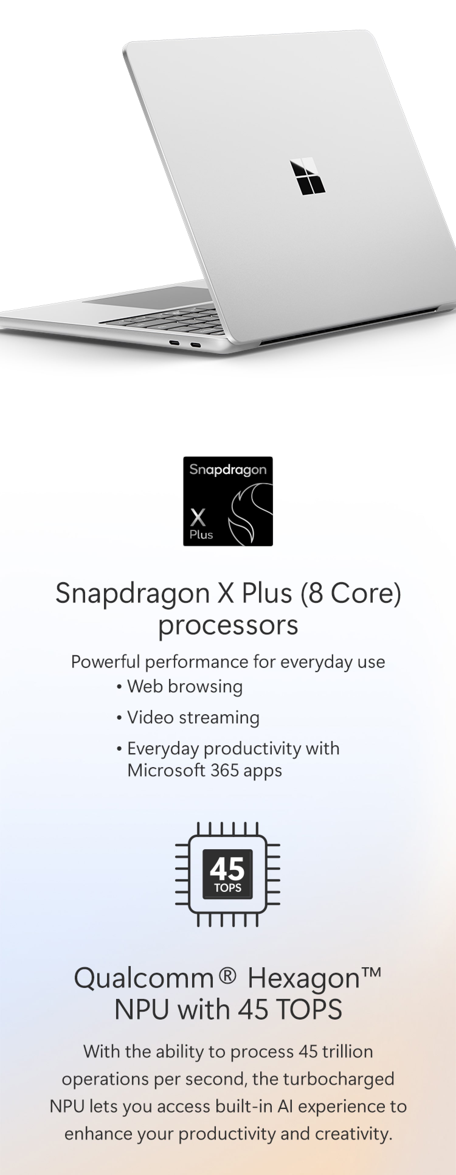 Qualcomm Snapdragon X Plus (8 Core) processors
