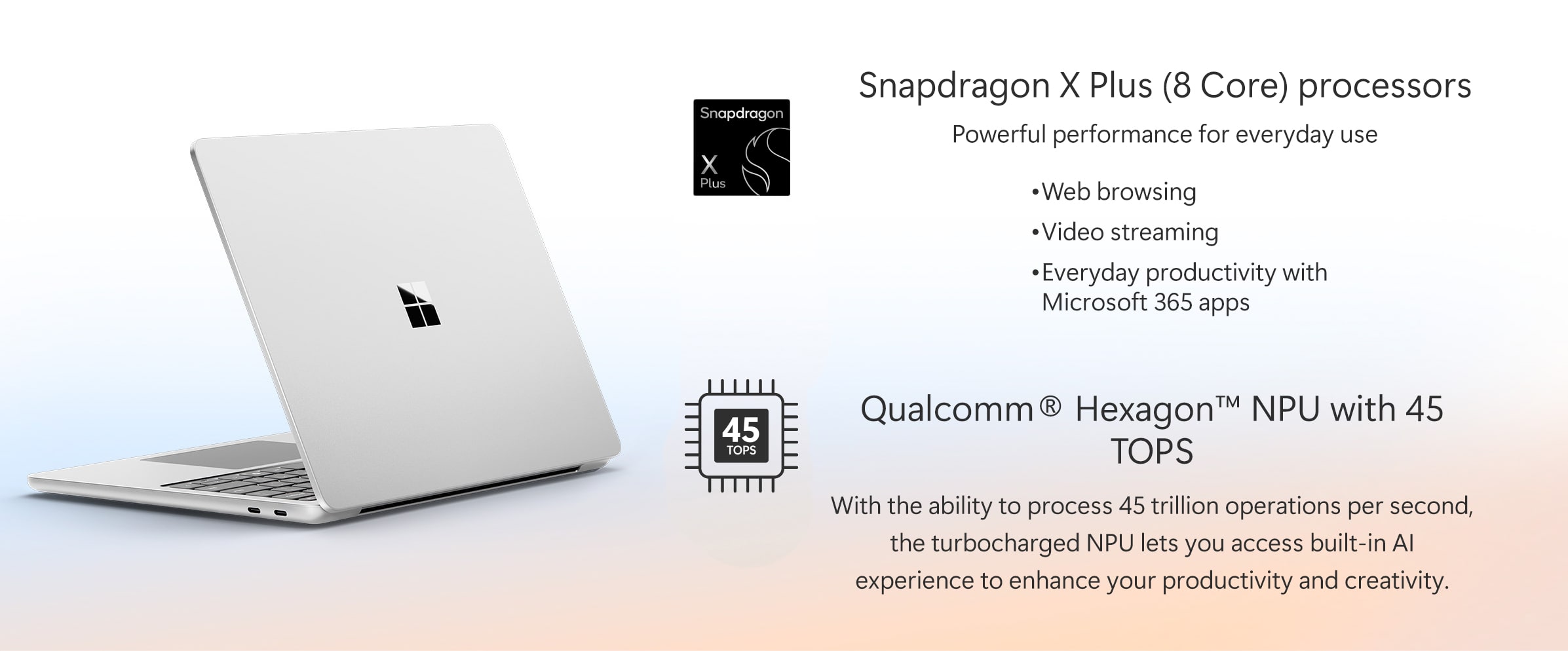 Qualcomm Snapdragon X Plus (8 Core) processors