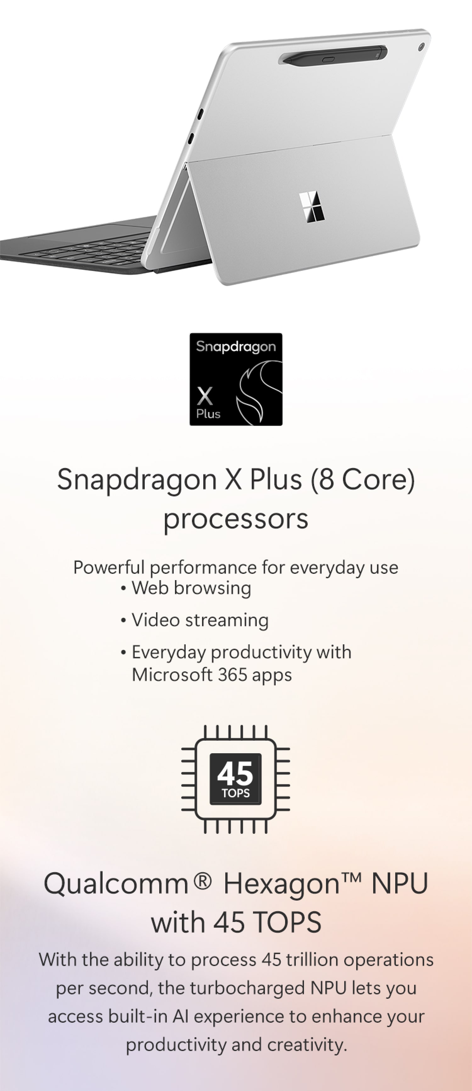 Qualcomm Snapdragon X Plus (8 Core) processors