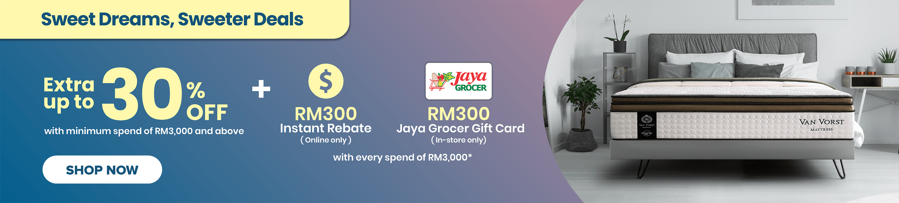 Get up to EXTRA Up to 30% off + RM300 Instant Rebate Mega Ramadan Sale