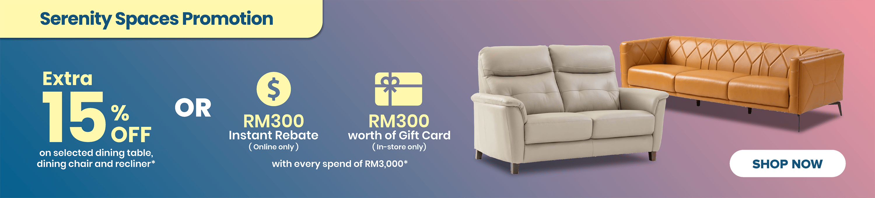 Extra 15% OFF OR Get RM300 Instant Rebate Mega Ramadan Sale
