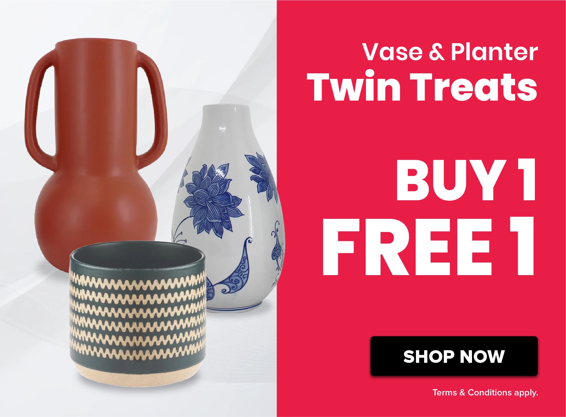 Vase & Planter Twin Treats Merdeka Mega Sale