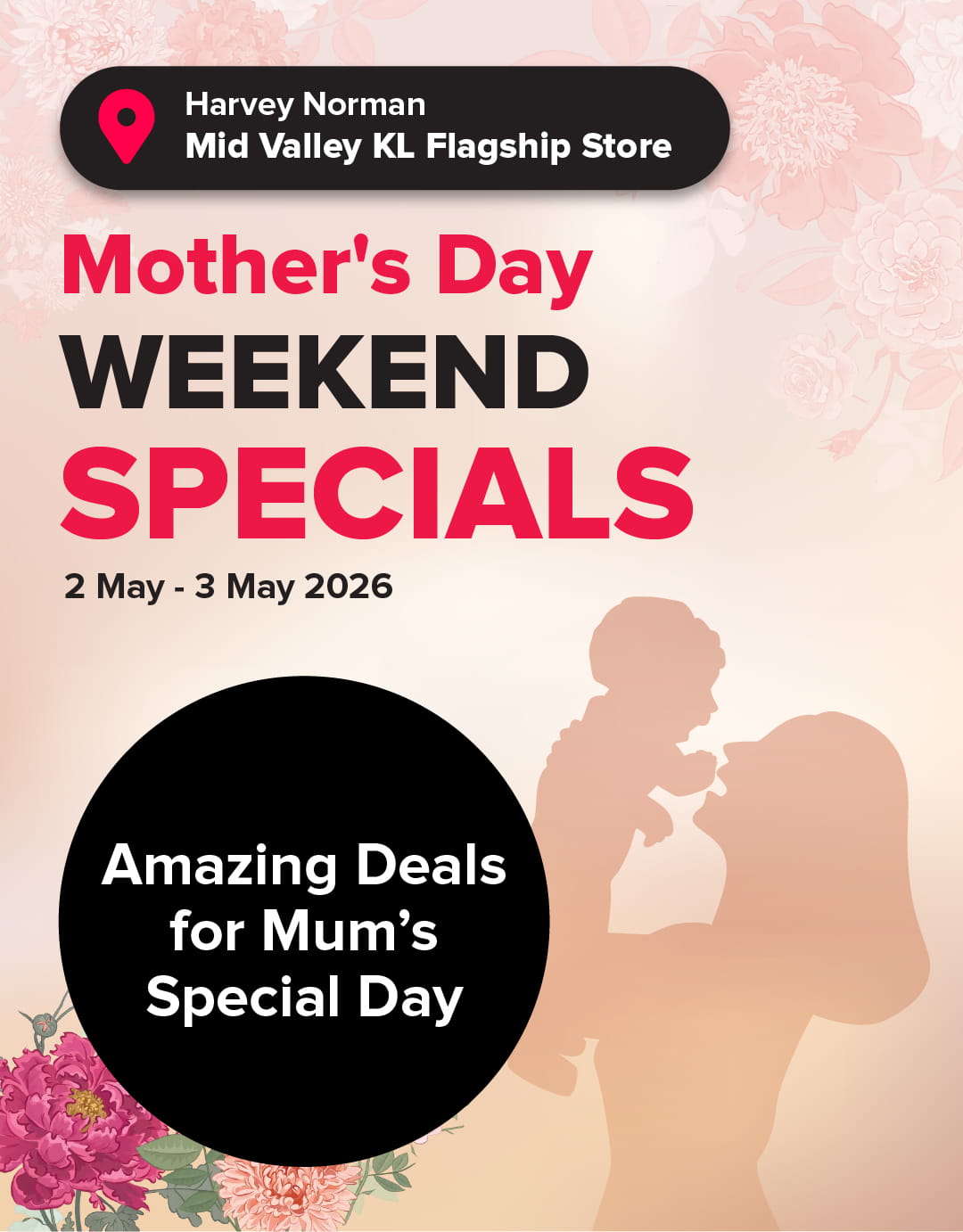 Harvey Norman Mother's Day Weekend Specials