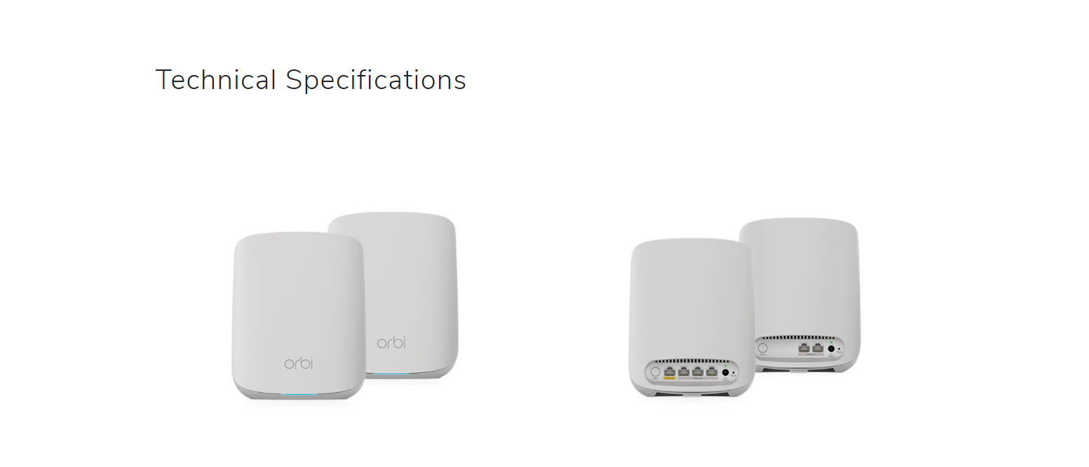 Netgear AX1800 WiFi Mesh System (RBK352) Orbi DualBand WiFi 6 Mesh