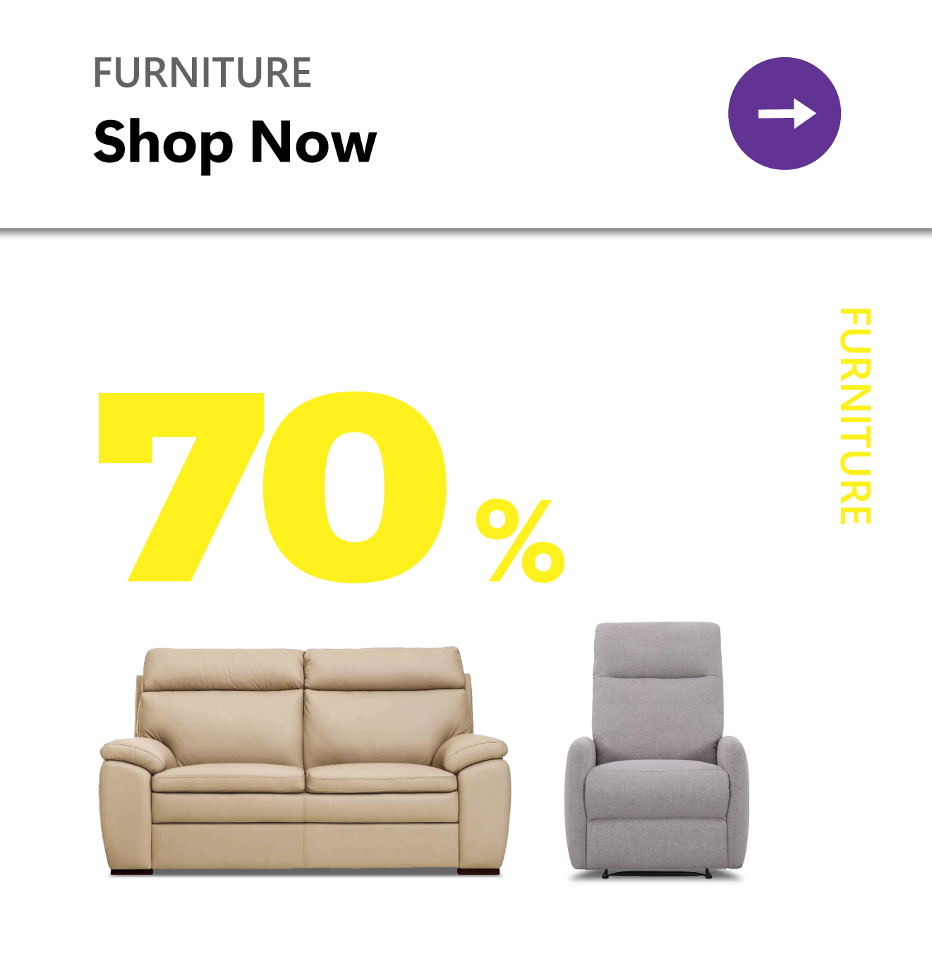 Furnitures up to 70% off