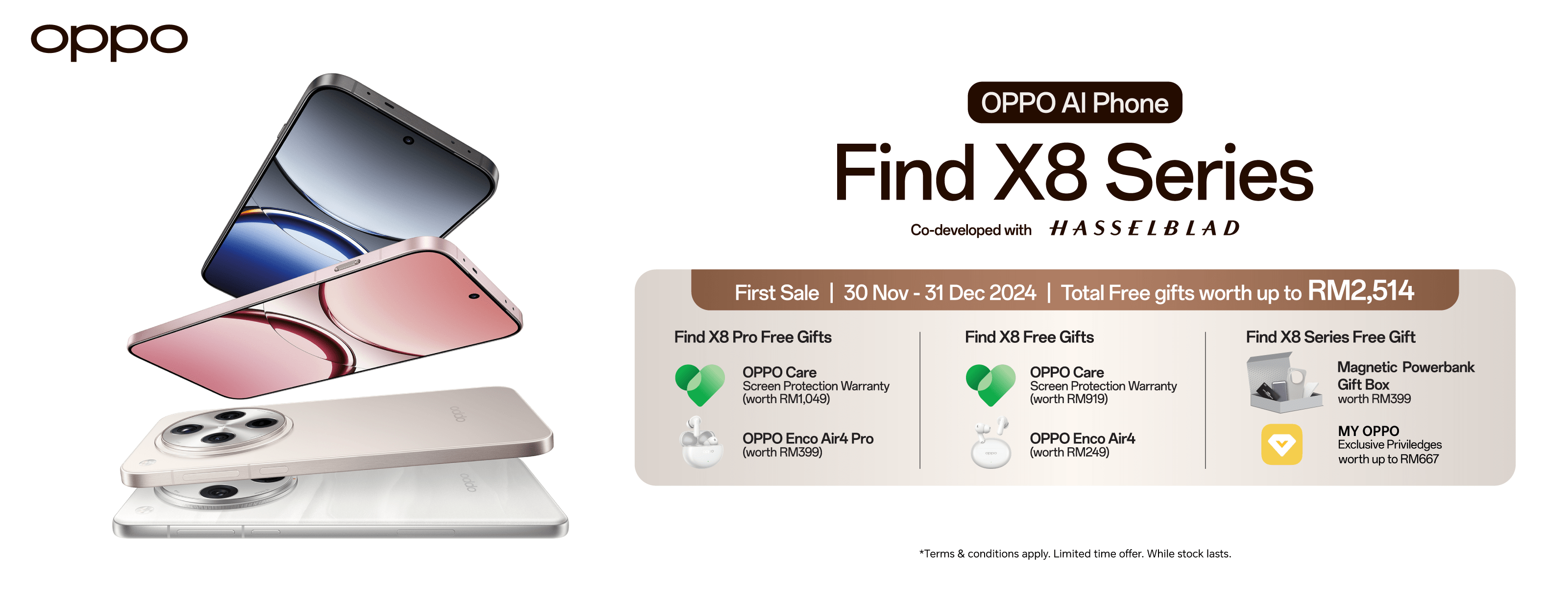 Oppo X8 Series Launch Exclusive Gifts worth up to RM2514