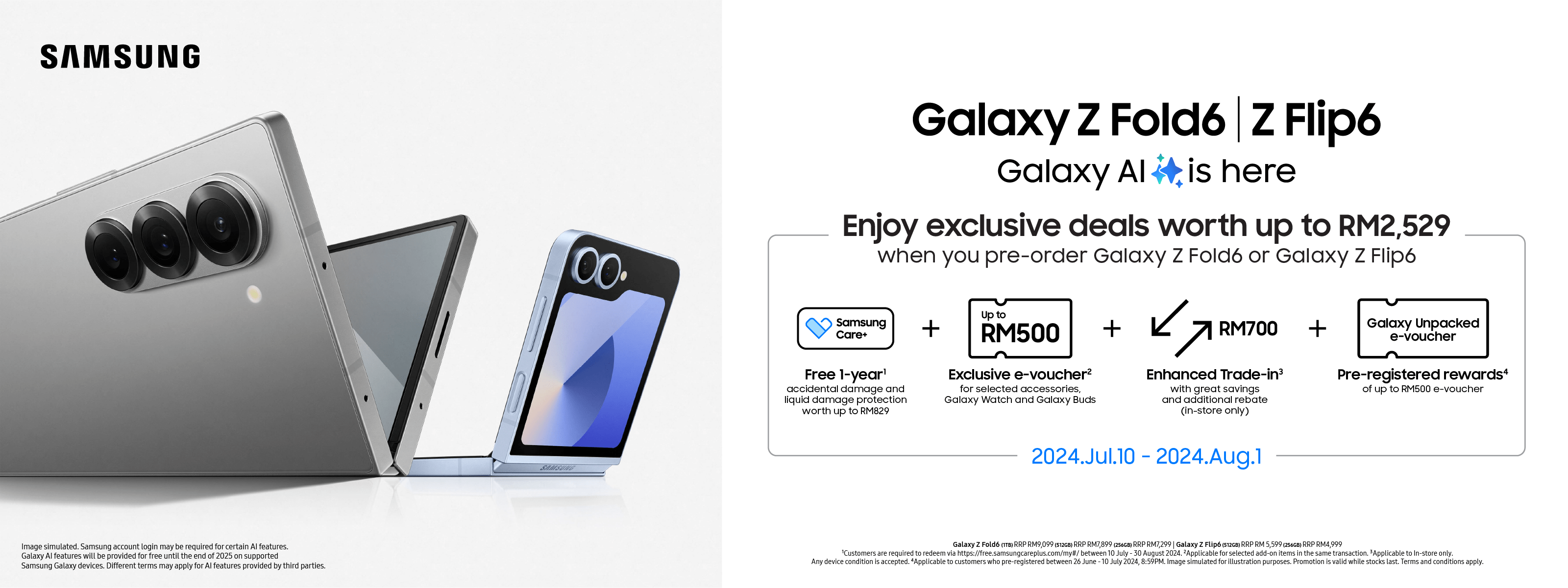 Galaxy ZFold6 & ZFLip6 Pre-order Exclusive Gifts worth up to RM898