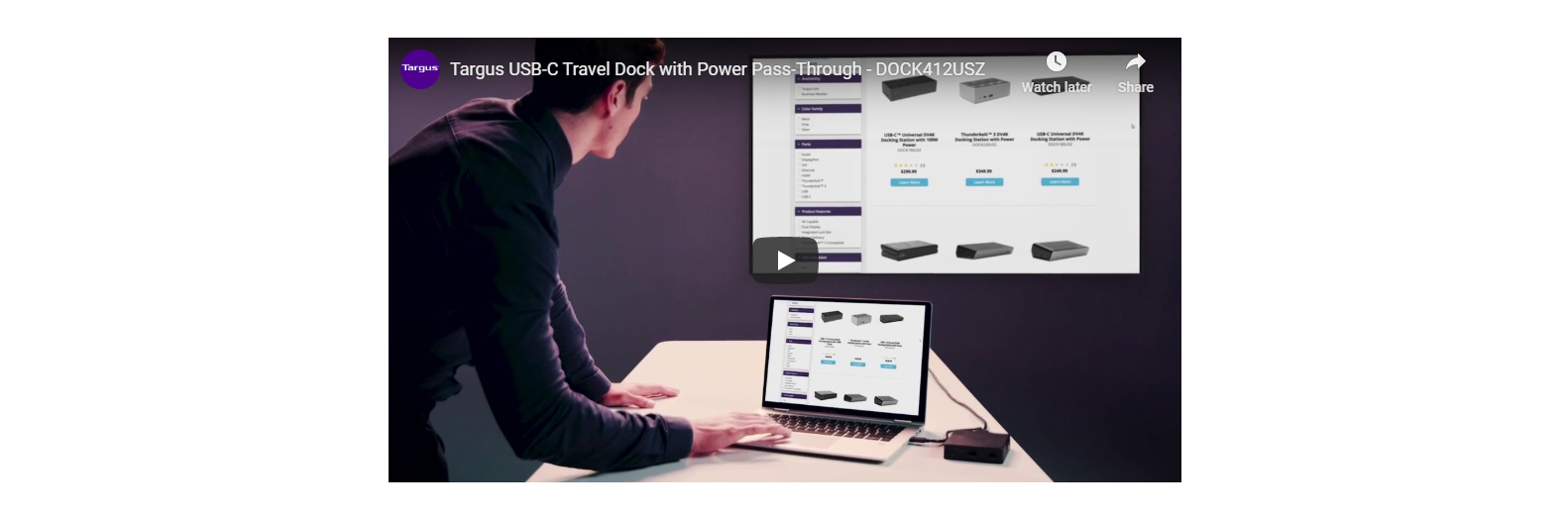 Targus USB-C Travel Dock with Power Pass-Through