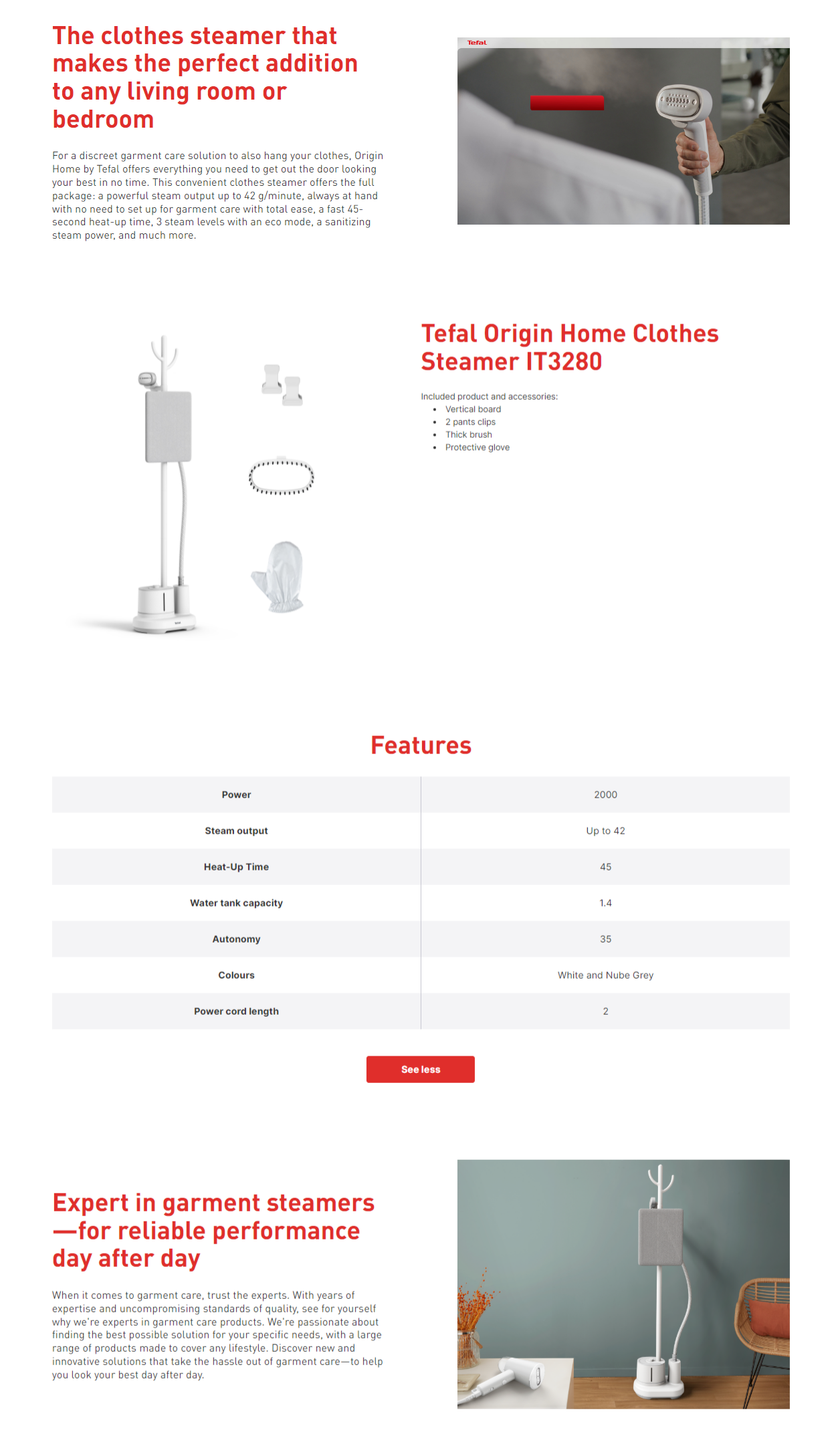 Tefal Garment Steamer (IT3280) Harvey Norman Malaysia