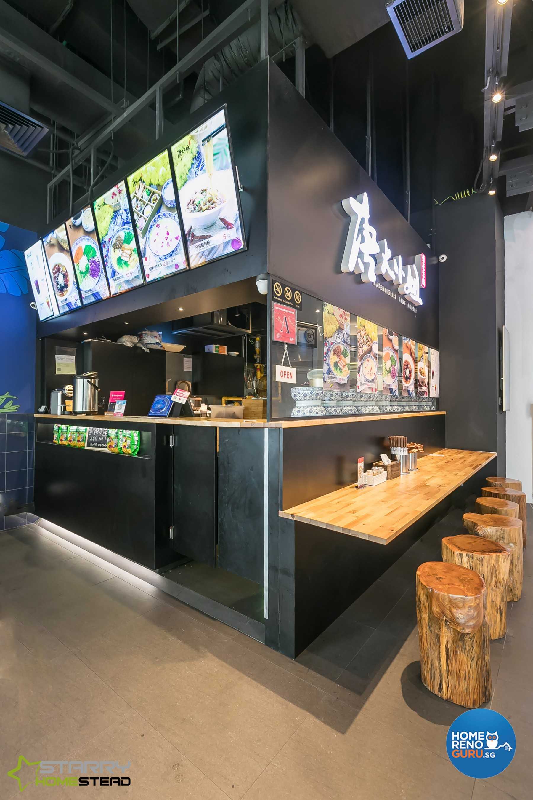 Asian Restaurant with Bar Counter and Dining Table
