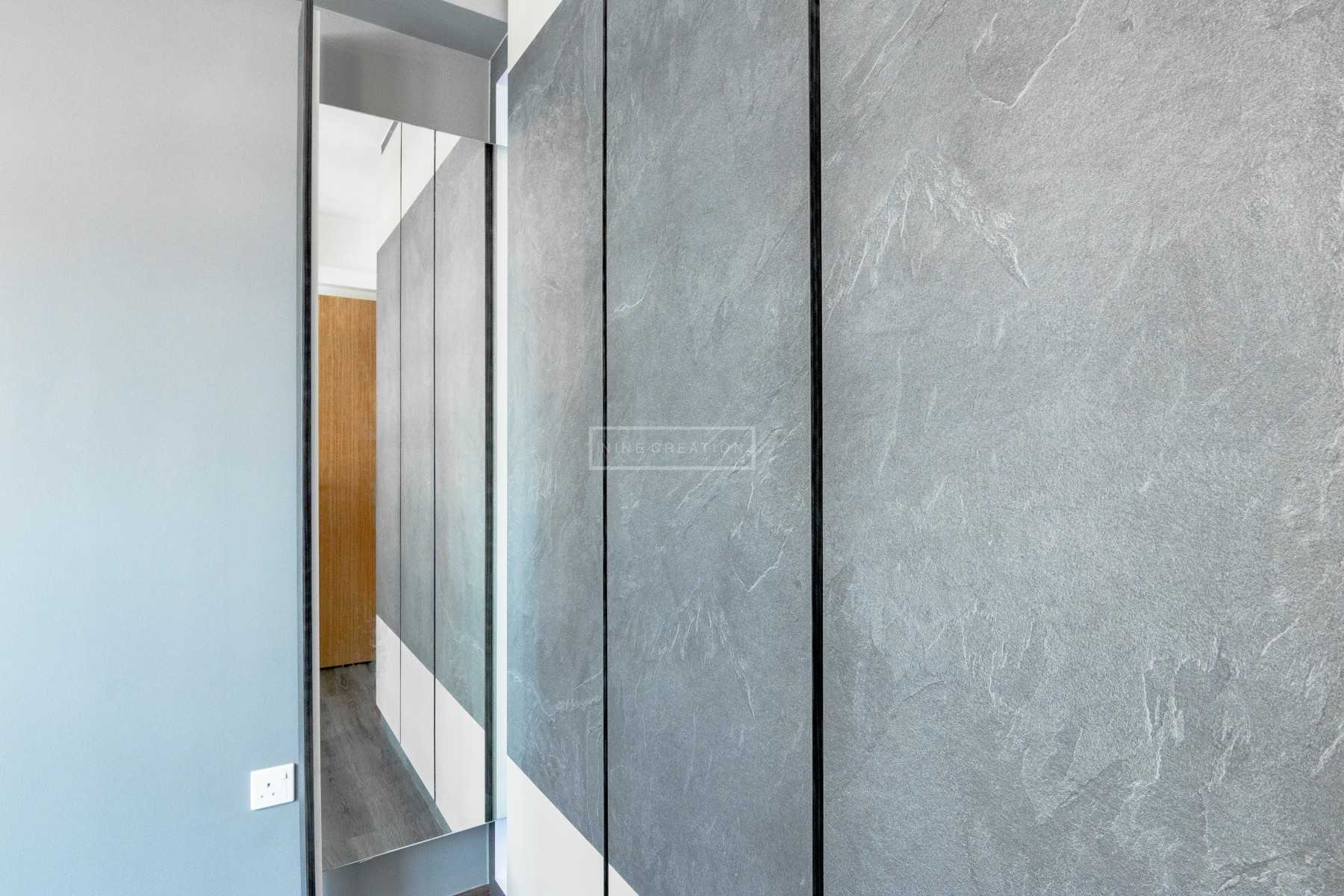 Contemporary Bedroom with Vinyl Flooring and Wardrobe