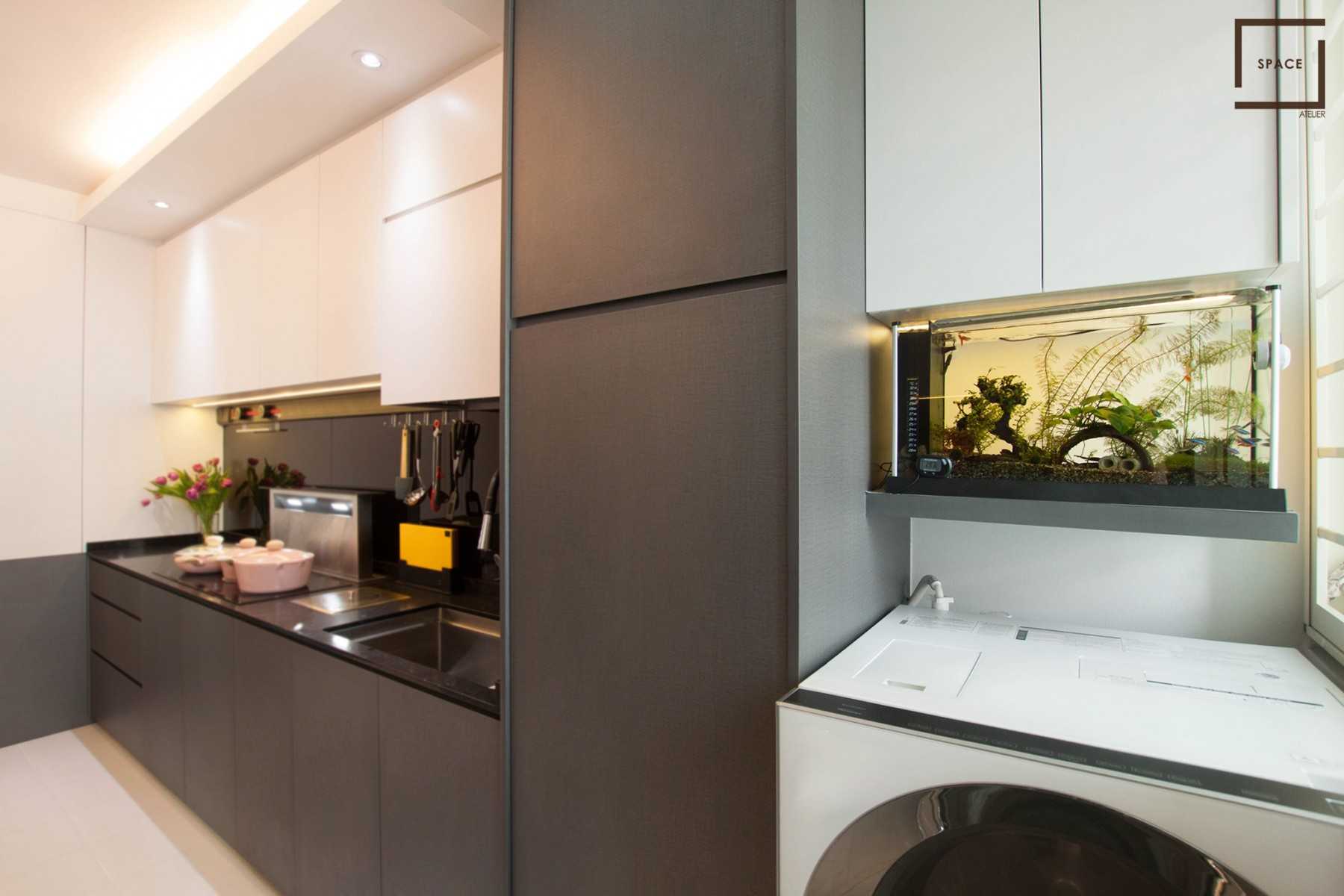 Modern Kitchen with Cupboard and Kitchen Tap