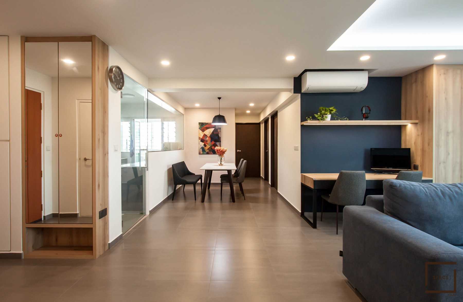 Contemporary Living Room with TV Console and Sofa
