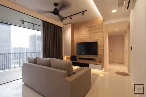 Scandinavian Living Room at The Amore EC Condo