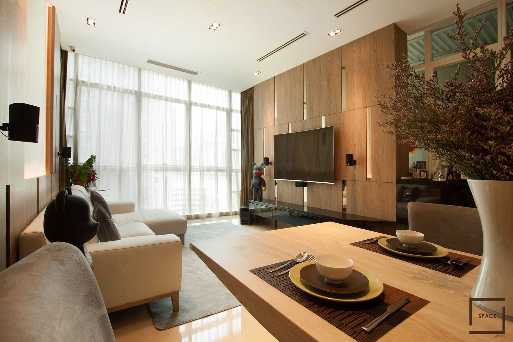 Modern Living Room with Feature Wall and Carpet