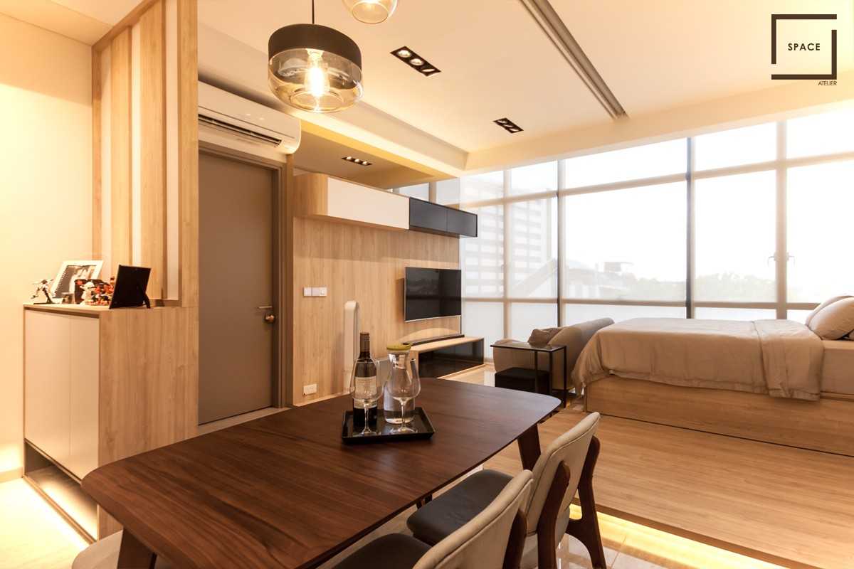 Modern Dining Room with Built-in Bed and Dining Table