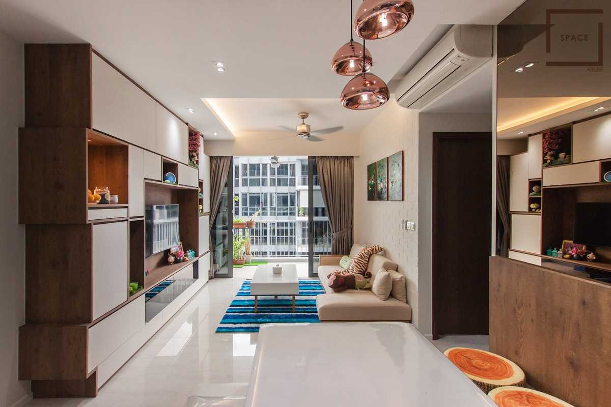 Scandinavian Living Room with TV Console and Sofa