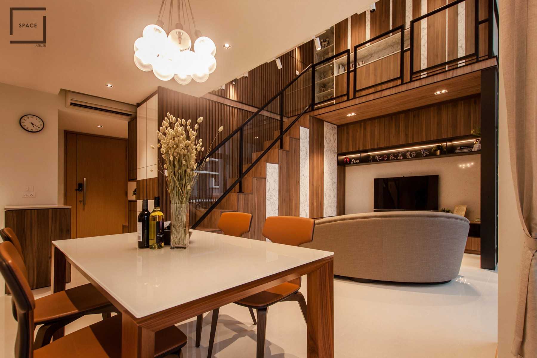 Modern Dining Room with Chandelier and Dining Table