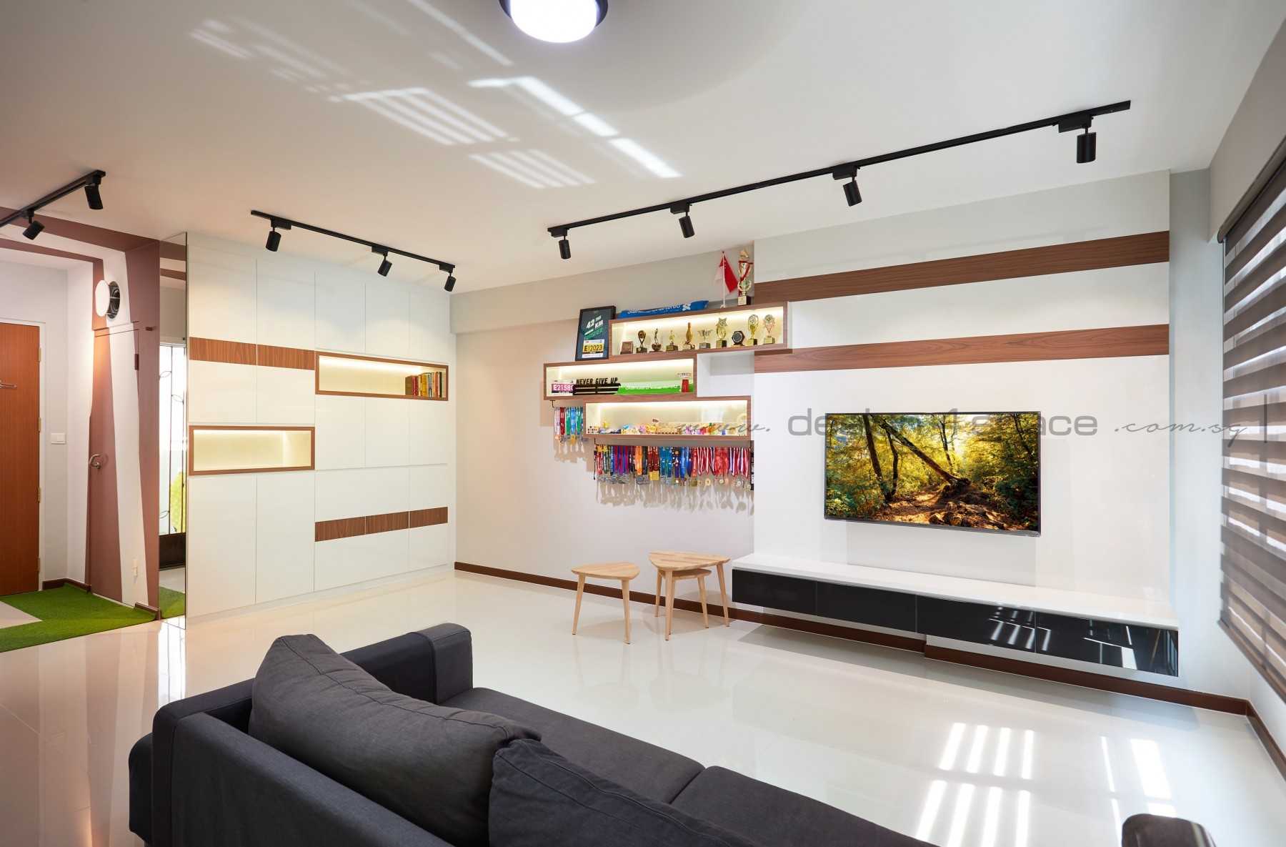 Contemporary Living Room with Vinyl Flooring and Homogeneous Tiles
