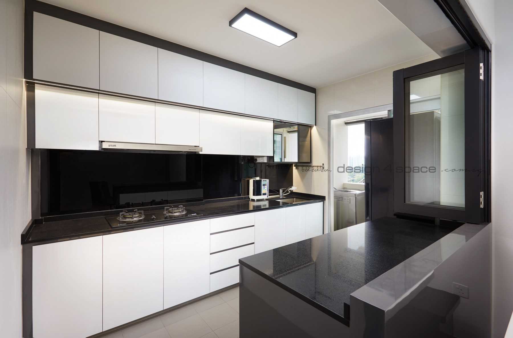 Contemporary Kitchen with Wood Flooring and Kitchen Window