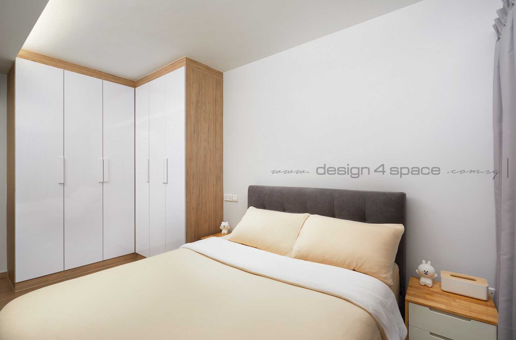 Scandinavian Bedroom with Vinyl Flooring and Parquet Floor