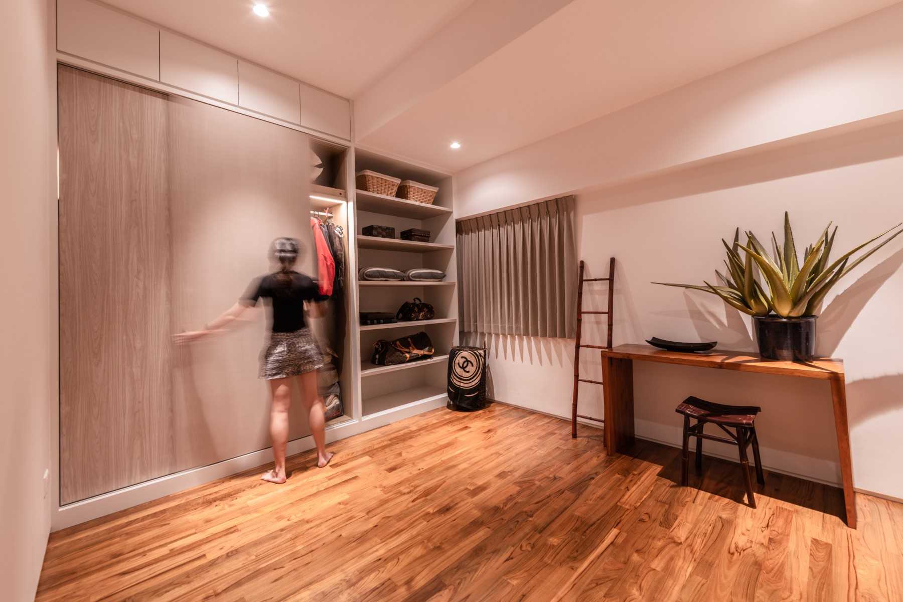 Scandinavian Study with Cove Lighting and Ceiling Light