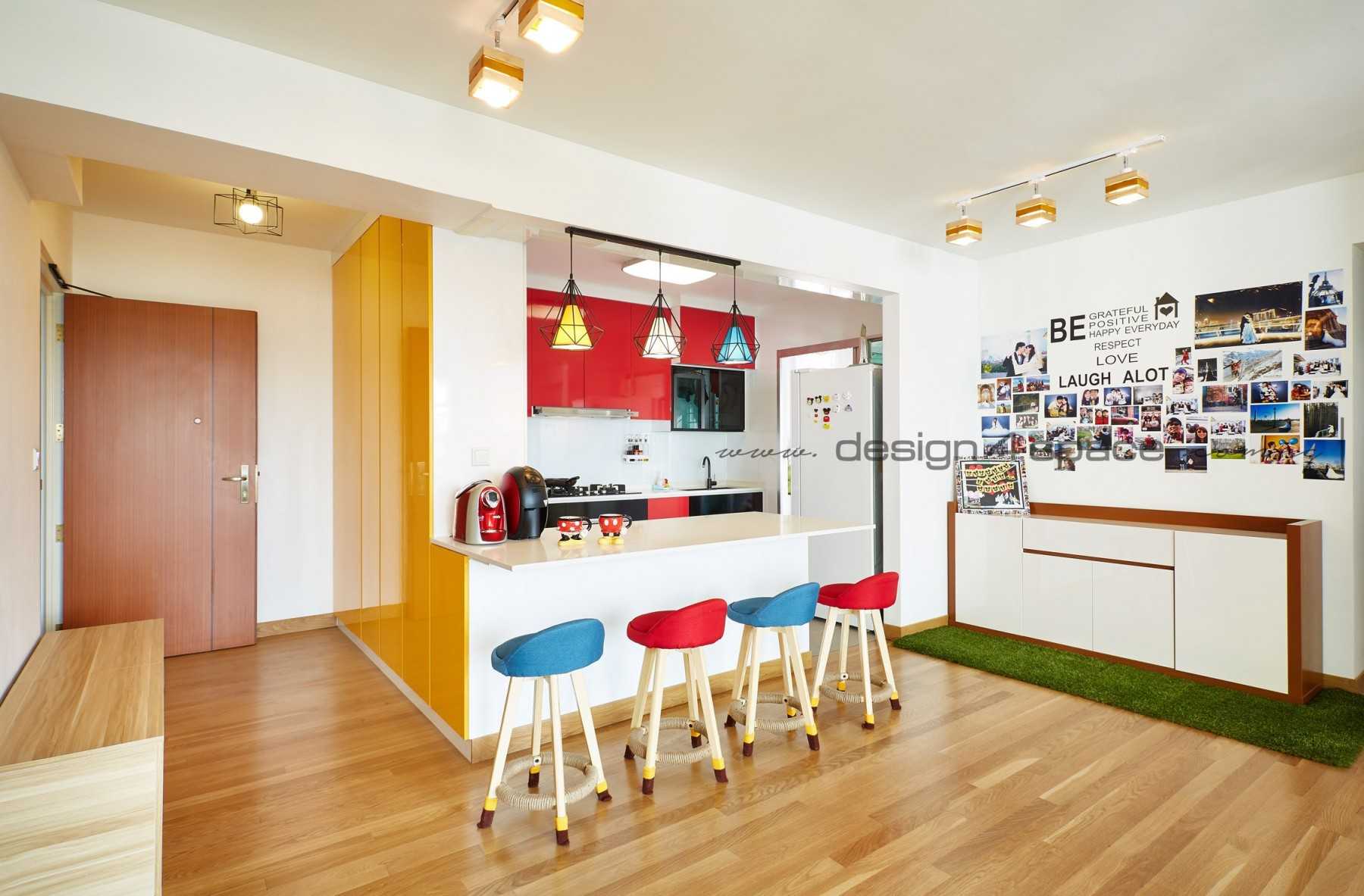 Scandinavian Kitchen with Wood Flooring and Kitchen Window