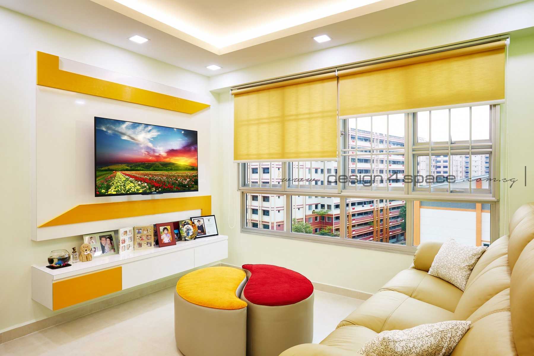 Contemporary Living Room with TV Console and Feature Wall