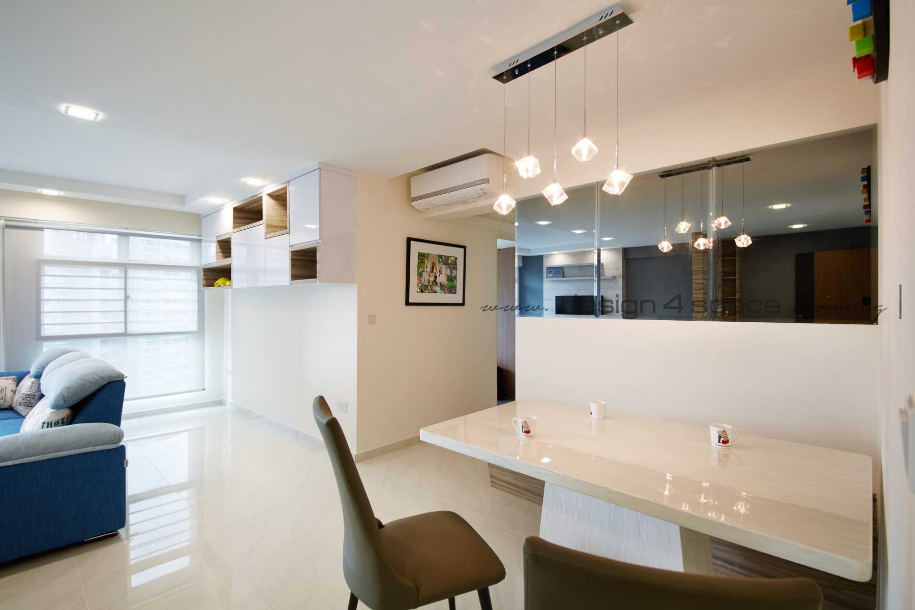 Minimalist Dining Room with Cove Lighting and Drop Ceiling