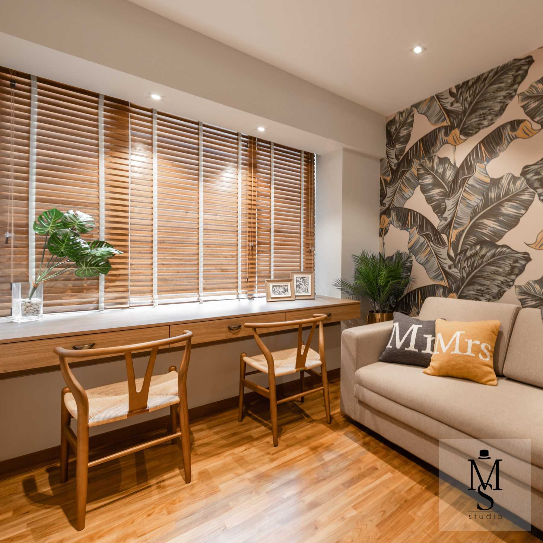 Modern Study with Desk and Desk Chairs