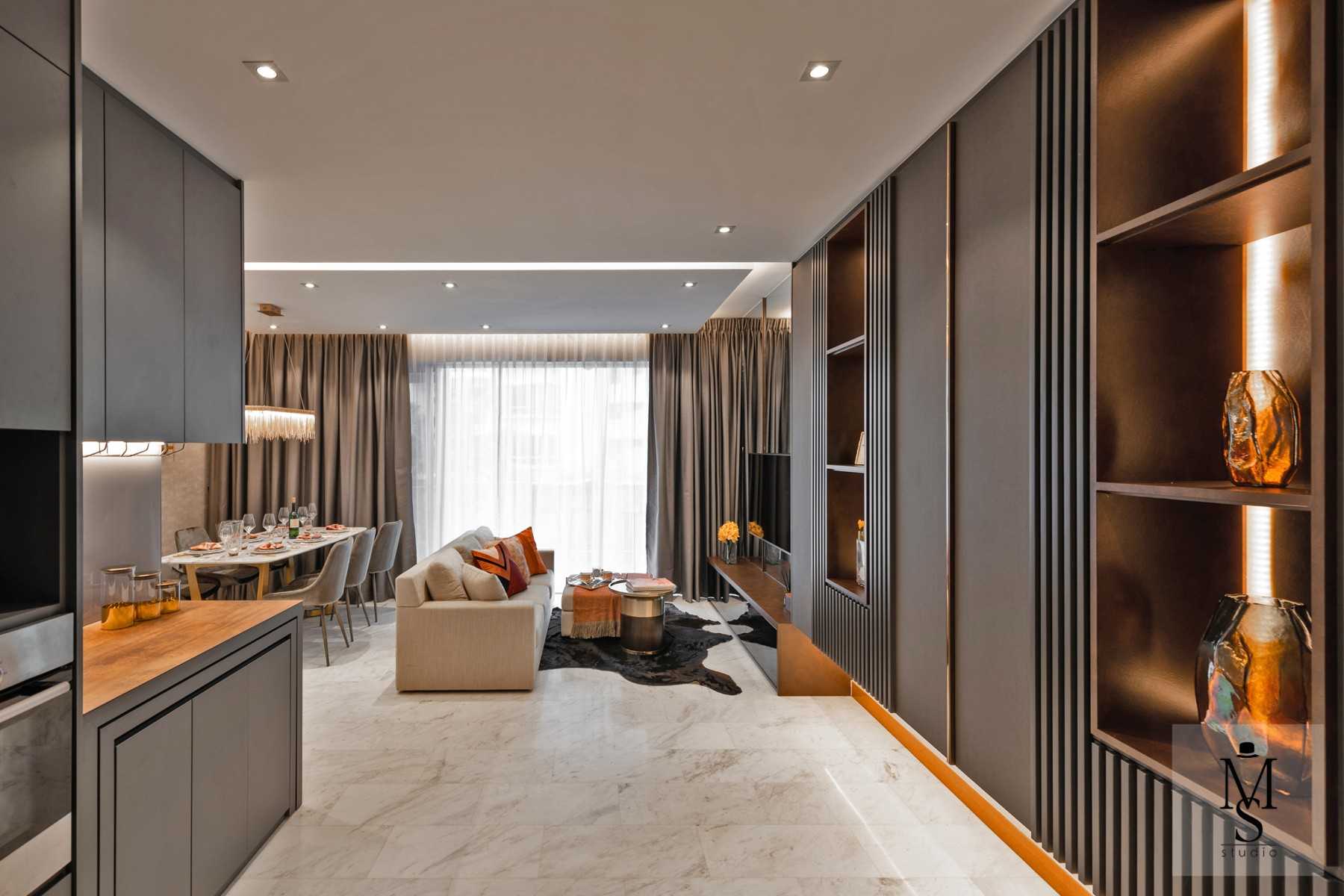 Modern Entryway with Mirror and Seating Bench