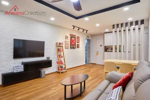 Scandinavian Living Room at 372 Hougang St 31